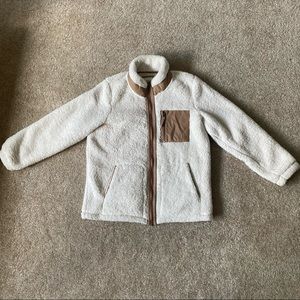 Abercrombie Sherpa leather trimmed jacket